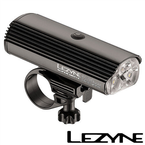 LEZYNE SUPER DRIVE 1200XL USB充電光學透鏡LED高亮度競速夜騎照明警示前燈(黑)
