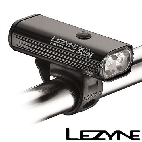 LEZYNE POWER DRIVE 900XL USB充電光學透鏡LED高亮度競速夜騎照明警示前燈(黑)
