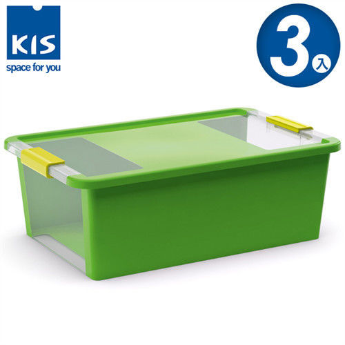 【義大利KIS創意收納】BI BOX單開收納箱(Ｍ) *3入-綠色