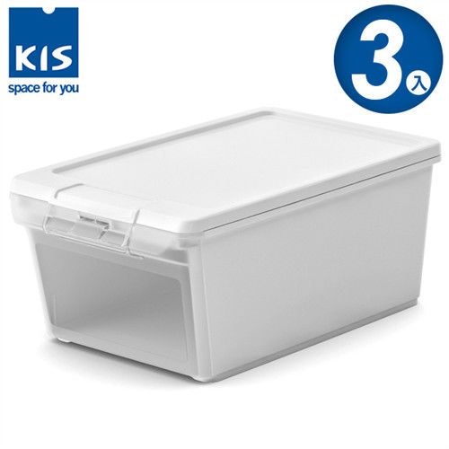 【義大利KIS創意收納】TWIN BOX側開收納箱(XS) *3入 -白色