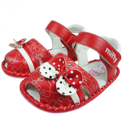 布布童鞋 Miffy米飛兔紅色蝴蝶結造型學步鞋 [ LA2713A] 紅色款