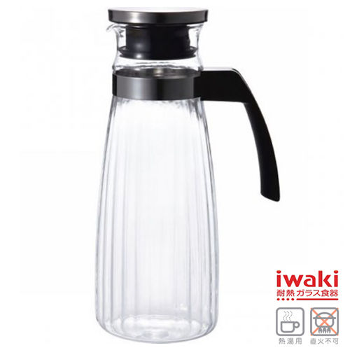 【iwaki】耐熱玻璃水壺 1.3L(橢圓款)