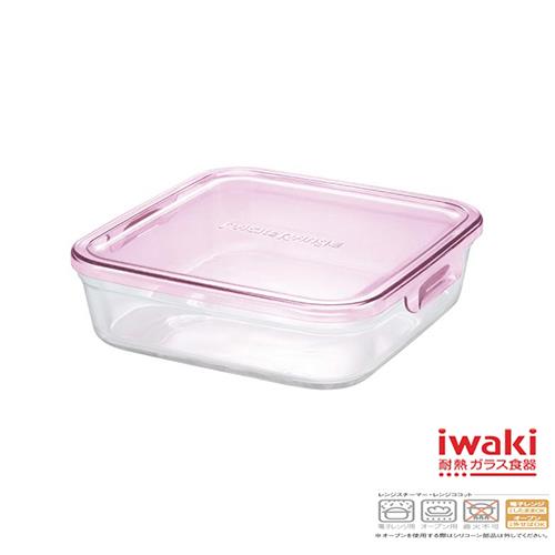 【iwaki】玻璃微波盒 1.2L(粉)
