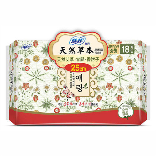 蘇菲天然草本衛生棉25cm(18片×4包)