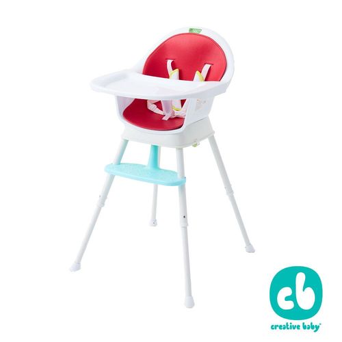 美國Creative Baby 創寶貝- 三合一成長型餐椅 紅色 (Sprout 3 in 1 Hi-Lo Chair)