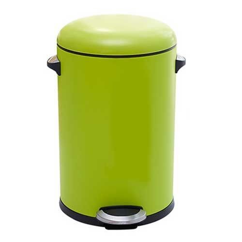 PUSH! 居家生活用品 colourful液壓緩降圓型垃圾桶 置物桶 8升I21-2綠色