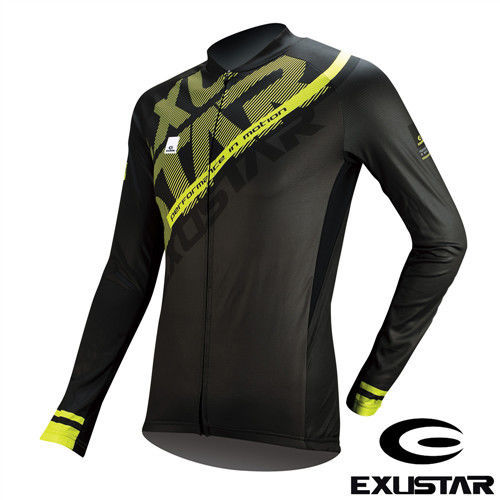 EXUSTAR 自行車長袖車衣(黑綠) XL