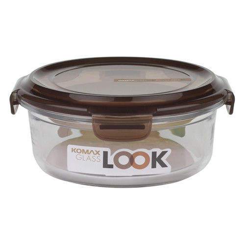 KOMAX 巧克力圓形強化玻璃保鮮盒 800ml (K59078)