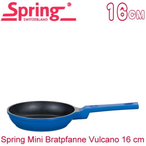 《瑞士Spring》vulcano童趣不沾單柄平底鍋藍(16cm)