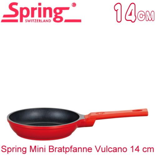 《瑞士Spring》vulcano童趣不沾單柄平底鍋紅(14cm)