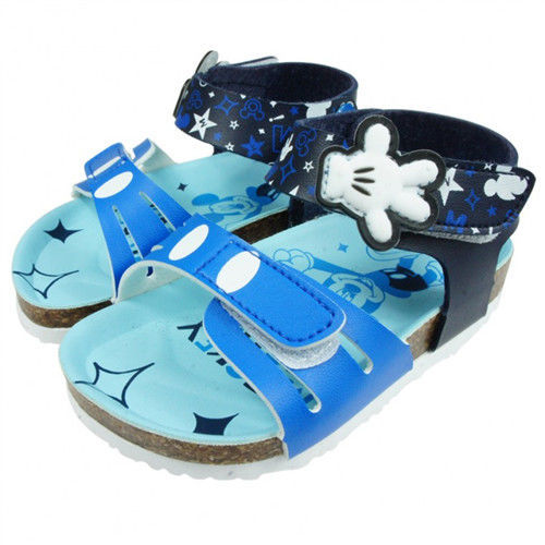 布布童鞋 Disney迪士尼米奇藍色手套歐風兒童涼鞋 [MH1805B ] 藍色款
