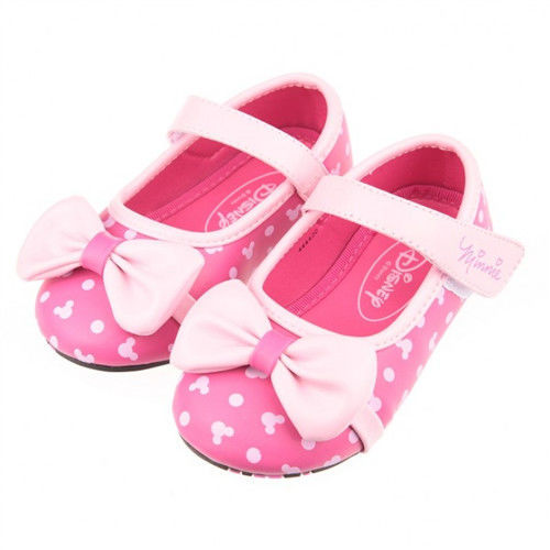 布布童鞋 Disney迪士尼米妮米老鼠蝴蝶結點點桃色公主鞋 [MF9420H ] 桃色款