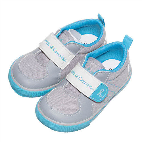 布布童鞋 Roberta諾貝達雙色藍黑帆布休閒鞋 [ CD3765J] 灰色款