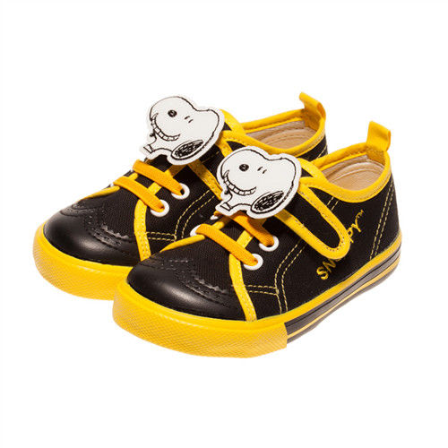 布布童鞋 Snoopy史努比狗魔鬼氈帆布休閒鞋 [ CD3168D ] 黑色款