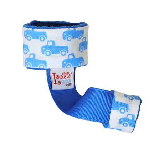 美國Loopy Gear寶寶抓緊緊 安撫玩具手腕帶-藍色小車車