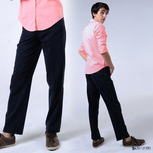 【NST Jeans】390(5361) 美式拼布刺繡微刷牛仔長褲 (中腰)-行動