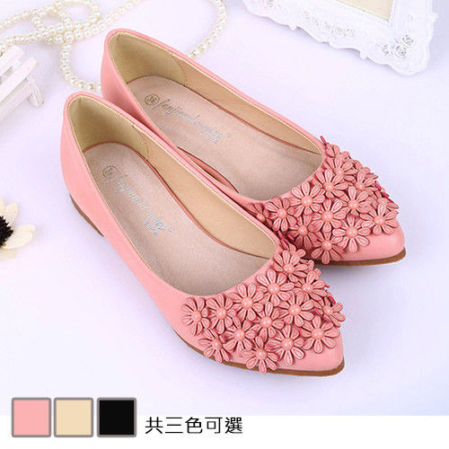 【Alice 】(現貨+預購)Y1125可愛小花朵優雅尖頭鞋