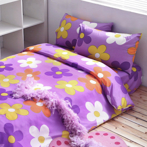 Alisa 紛飛花舞紫--加大四件式被套床包組