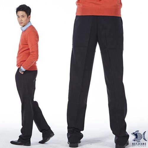 【即將斷貨】NST Jeans 黑系優越質感 打摺西裝褲(中高腰寬版)-002(8876) 