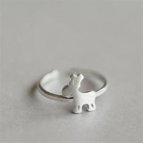 【米蘭精品】925純銀戒指銀飾小鹿造型可愛甜美
