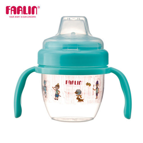 【Farlin】咕嚕鴨嘴學習水杯120ml - 藍色