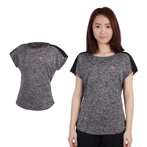 【MIZUNO】女短袖T恤- 慢跑 路跑 短T 圓領 美津濃 黑白粉  100%聚酯纖維