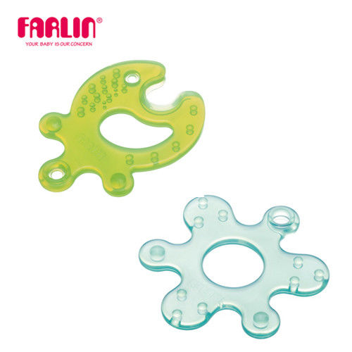 【Farlin】小魚烏龜組合矽膠咬牙器 - 藍+綠