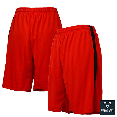 【VB】台灣製吸排透氣機能短褲(146紅黑M-2L)  印度紅邊接黑款式