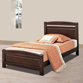 【時尚屋】[UZ6]安麗胡桃3.5尺加大單人床架UZ6-107-2不含床頭櫃-床墊
