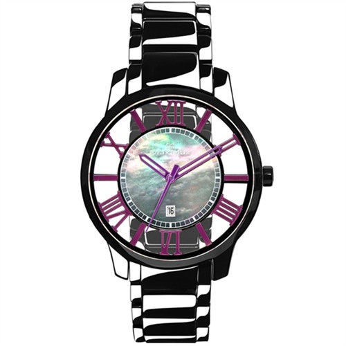 【Max Max】普羅旺斯 紫戀貝殼陶瓷腕錶-黑X紫(MAS5130-3)