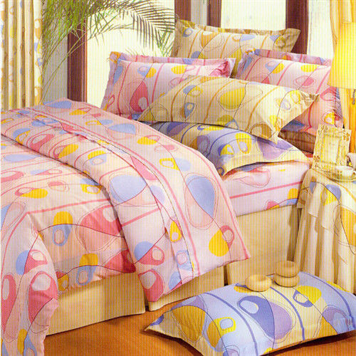 艾莉絲-貝倫 美麗幻境(6.0呎x6.2呎)六件式雙人加大(高級混紡棉)鋪棉床罩組(粉色)