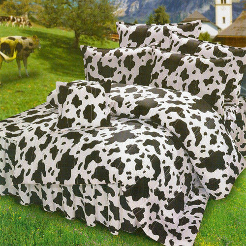 艾莉絲-貝倫 乳牛森林(5.0呎x6.2呎)四件式雙人(高級混紡棉)鋪棉兩用被床包組