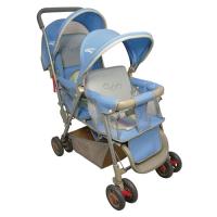 【vivibaby】雙人嬰兒手推車(藍/紅) 雙人嬰兒推車 雙寶前後嬰兒手推車  
