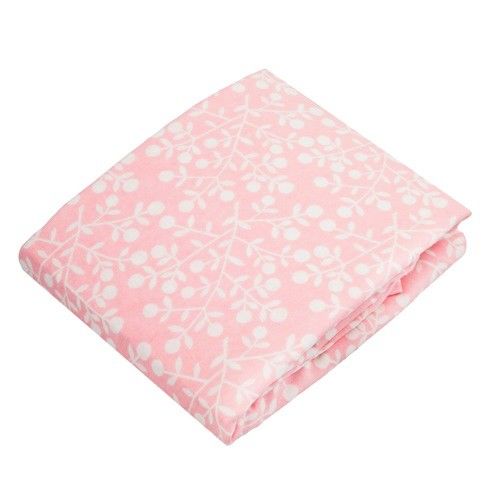加拿大 kushies 純棉嬰兒床床包 60x120cm (粉紅花紋)
