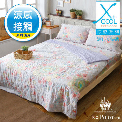 【R.Q.POLO】鳳舞花韻 EXTR-COOL系列 天絲萊賽爾雙人標準涼被床包四件組(5X6.2尺)