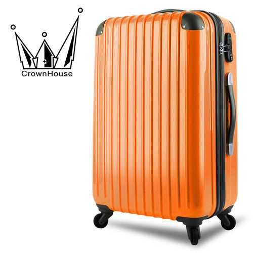【Crownhouse】繽紛STYLE-28吋輕量PC鏡面加大行李箱(蜜柑橙)