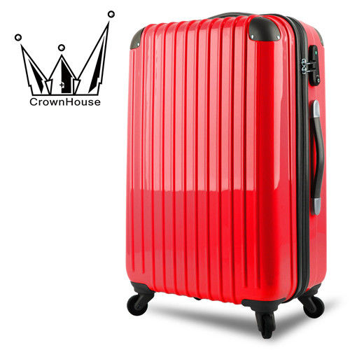 【Crownhouse】繽紛STYLE-28吋輕量PC鏡面加大行李箱(紅色)