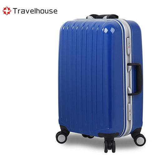 【Travelhouse】COLORS 視覺享宴 29吋PC鋁框硬殼行李箱(藍)