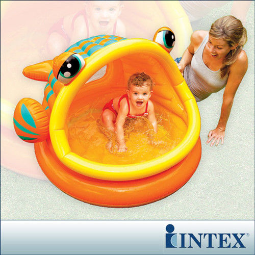 【INTEX】BABY金魚游泳池/遮陽嬰兒水池(53L) (57109)-行動