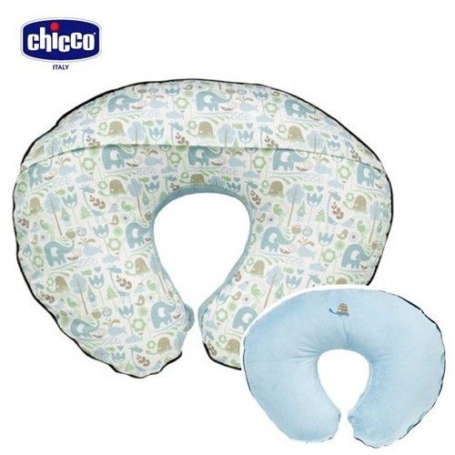 chicco-Boppy雙面多功能授乳枕-粉藍小象