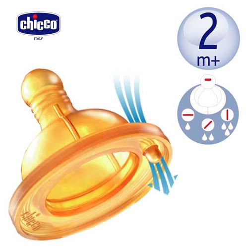 任-chicco-舒適哺乳-乳膠奶嘴一字孔-流量控制(2m+適用) (2入)