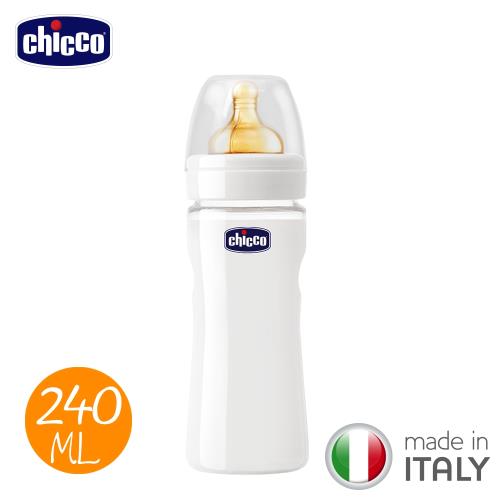 任-chicco-舒適哺乳-乳膠玻璃大奶瓶240ml +小單孔奶嘴
