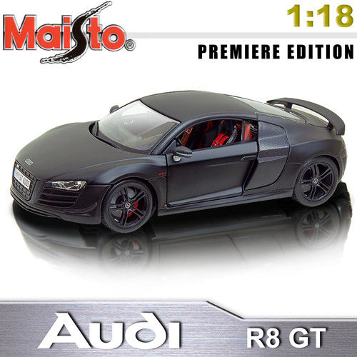 【Maisto】Audi R8 GT 1:18合金模型車 (銷光黑)