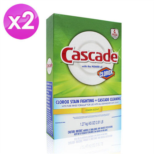 【美國 Cascade】洗碗機專用洗碗粉-檸檬香(1.27kg/45oz) 2入組