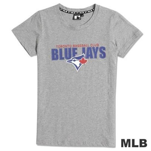 MLB-多倫多藍鳥隊經典印花短袖T恤-麻灰(女)