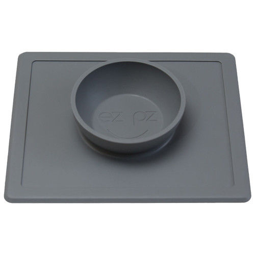 美國EZPZ矽膠防滑餐碗-簡約灰
