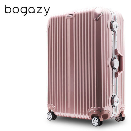 【Bogazy】魅惑天空 29吋鋁框PC鏡面行李箱(玫瑰金)