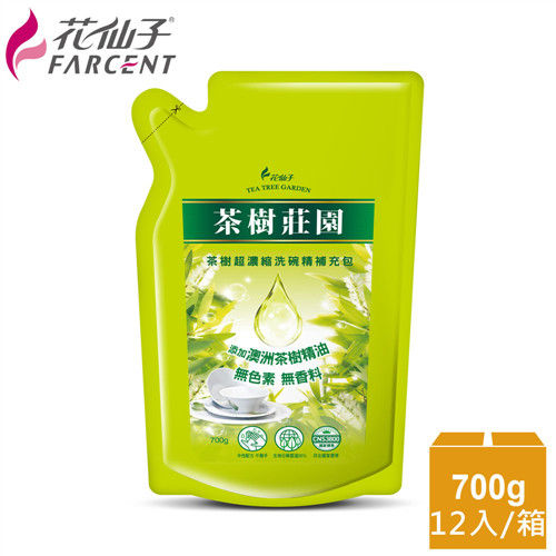 【茶樹莊園】茶樹超濃縮洗碗精-700ml補充包(12入-箱購)