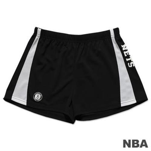 NBA-布魯克林籃網隊拼接休閒短褲-黑白(女)