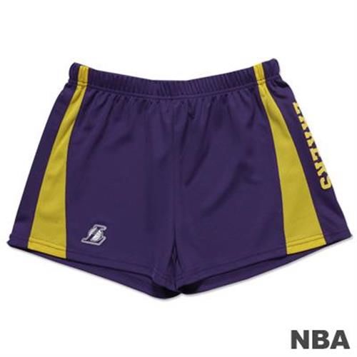 NBA-洛杉磯湖人隊拼接休閒短褲-紫黃(女)
